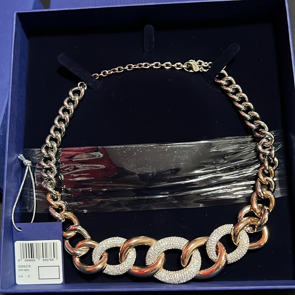 Swarovski two tone large crystal necklace